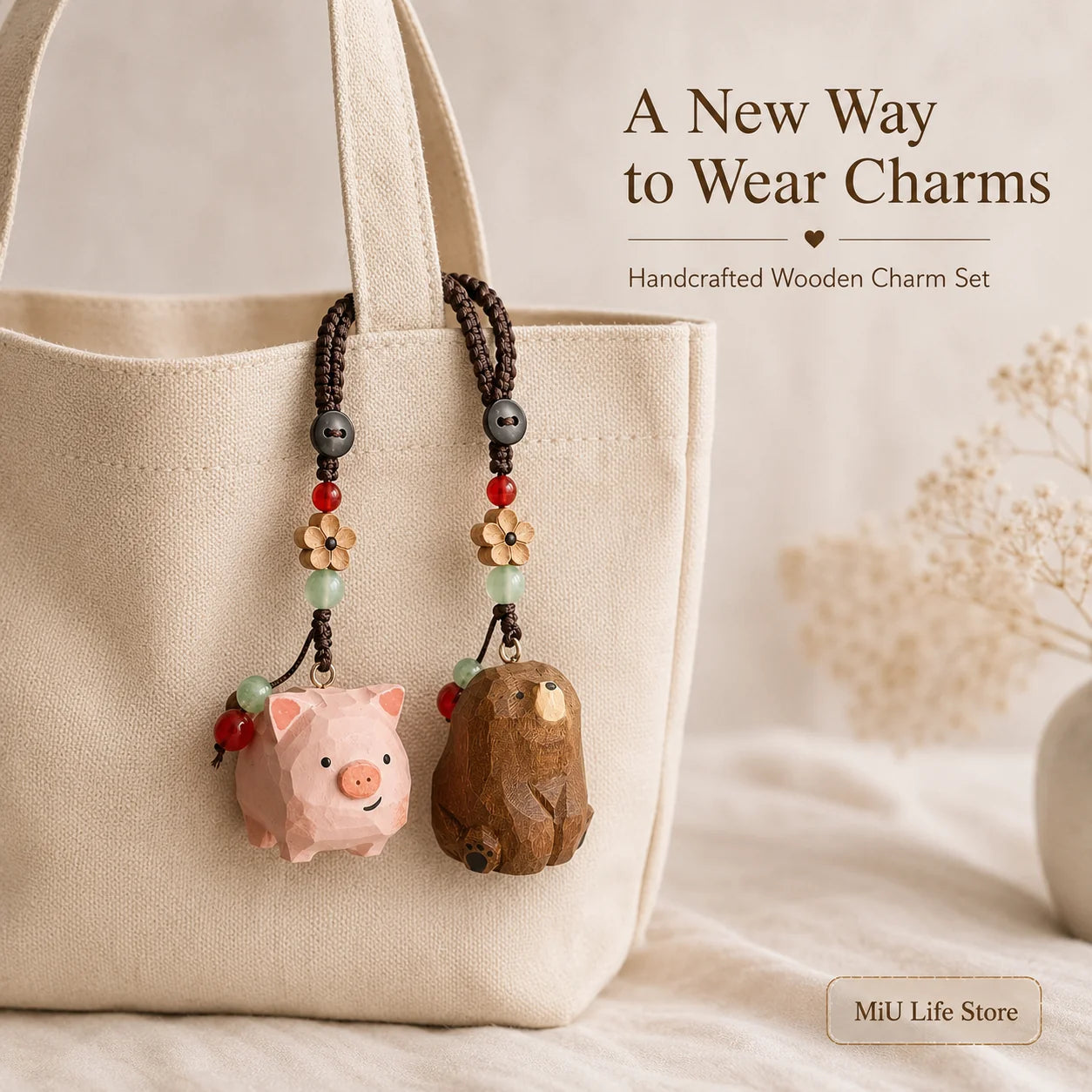 Cute Animal Everyday Refresh Charm Set - Handmade Bag & Key Charms