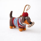 Handmade Felt Dachshund Keychain, Needle Felt Dog Bag Charm, Cute Wool Puppy Pendant, Backpack Charm, Car Mirror Hanging, Gift for Dog Lover