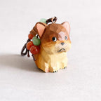 Hand Carved Wooden Dog Keychain, Cute Puppy Bag Charm, Handmade Wood Dog Ornament, Car Mirror Hanging Decor, Dog Lover Gift