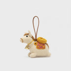 Handmade Felt Horse Keychain, Cute Wool Horse Bag Charm with Wings & Bell, Backpack Charm, Car Mirror Hanging Ornament, Handmade Animal Gift