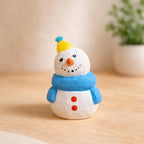 Hand Carved Wooden Snowman Figurine, Christmas Desk Decor, Cute Winter Snowman Ornament, Minimalist Holiday Table Decoration, Wood Gift