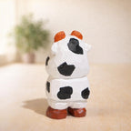 Hand Carved Wooden Cow Figurine, Cute Mini Cow Desk Decor, Small Farm Animal Sculpture, Handmade Wood Ornament, Rustic Shelf Decoration