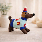 Handmade Felt Dog Keychain, Wool Felt Puppy Bag Charm, Cute Dog Ornament, Car Mirror Hanging, Handmade Gift for Dog Lovers, Soft Felt Animal
