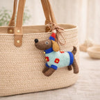 Handmade Felt Dog Keychain, Wool Felt Puppy Bag Charm, Cute Dog Ornament, Car Mirror Hanging, Handmade Gift for Dog Lovers, Soft Felt Animal