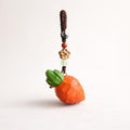 Hand Carved Wooden Carrot Keychain, Cute Vegetable Bag Charm, Handmade Wood Keyring, Backpack Charm, Small Gift for Her, Car Mirror Hanging