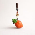 Hand Carved Wooden Carrot Keychain, Cute Vegetable Bag Charm, Handmade Wood Keyring, Backpack Charm, Small Gift for Her, Car Mirror Hanging