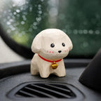 Hand Carved White Puppy Wooden Figurine, Mini White Dog Desk Decor, Small Solid Wood Dog Ornament, Cute Puppy Gift, Office Shelf Decoration