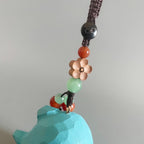 Hand Carved Dolphin Wooden Keychain, Cute Ocean Animal Bag Charm, Small Wood Dolphin Keyring, Marine Lover Gift, Travel Inspired Sea Charm