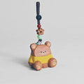 Hand Carved Wooden Bear Keychain, Cute Bear Bag Charm, Ornament, Wooden Animal Key Ring, Backpack Accessory, Handmade Gift for Animal Lovers