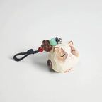 Hand Carved Wooden Cat Keychain, Handmade Japanese Style Cat Charm, Miniature Wood Pendant, Cute Animal Bag Charm, Car Key Accessory, Gift