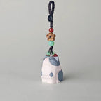 Handmade Wooden Cat Keychain, Japanese Style Miniature Lucky Charm, Handcrafted Pendant, Cute Animal Bag Charm, Lucky Gift, Wooden Keyring