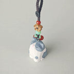 Handmade Wooden Cat Keychain, Japanese Style Miniature Lucky Charm, Handcrafted Pendant, Cute Animal Bag Charm, Lucky Gift, Wooden Keyring