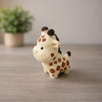 Japanese Style Miniature Giraffe Wooden Figurine, Hand Carved Basswood Animal Decor, Cute Desk Ornament, Shelf Decor, Gift for Friends