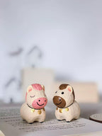Hand Carved Japanese Style Miniature Wooden Pony Keychain, Basswood Horse Charm, Cute Lucky Horse Bag Charm, Car Hanging Ornament Gift