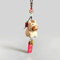 Hand Carved Japanese Style Miniature Wooden Horse Keychain, Basswood Pony Charm, Lucky Zodiac Horse Bag Charm, Car Hanging Ornament Gift