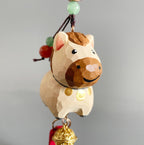 Hand Carved Japanese Style Miniature Wooden Horse Keychain, Basswood Pony Charm, Lucky Zodiac Horse Bag Charm, Car Hanging Ornament Gift