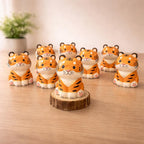 Japanese Style Miniature Wooden Tiger Figurine, Hand Carved Basswood Zodiac Tiger Sculpture, Cute Animal Desk Decor, Home Ornament, Gift