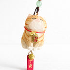 Hand Carved Lucky Cat Car Charm, Wooden Maneki Neko Rearview Mirror Hanging, Cute Cat Bag Charm, Unique Gift, Handmade Wood Ornament