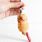 Hand Carved Lucky Cat Car Charm, Wooden Maneki Neko Rearview Mirror Hanging, Cute Cat Bag Charm, Unique Gift, Handmade Wood Ornament