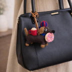 Handmade Felt Dachshund Keychain, Needle Felt Dog Bag Charm, Cute Wool Puppy Pendant, Backpack Charm, Gift for Dog Lovers