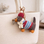 Handmade Felt Dachshund Keychain, Needle Felt Dog Bag Charm, Cute Wool Puppy Pendant, Backpack Charm, Car Mirror Hanging, Gift for Dog Lover