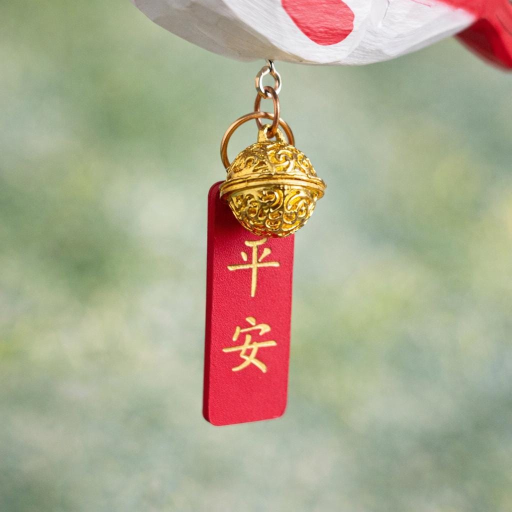 Hand Carved Japanese Style Lucky Koi Fish Car Charm, Good Luck Wooden Hanging Ornament, Rearview Mirror Charm, Bag Charm, Keychain Gift