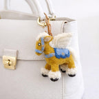 Handmade Felt Pegasus Keychain, Cute Flying Horse Bag Charm, Wool Felt Horse Ornament, Backpack Charm, Car Mirror Hanging, Gift for Friends