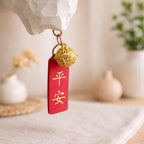 Hand Carved Wooden Samoyed Car Hanging Charm, Cute Dog Rearview Mirror Ornament, Lucky Car Decor, Japanese Style Bag Charm Gift