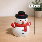 Hand Carved Wooden Snowman Figurine, Christmas Desk Decor, Cute Ornament with Red Scarf, Winter Table Decoration, Handmade Wood Gift