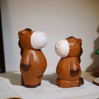 Hand Carved Wooden Horse Figurine Set, Linden Wood Standing & Sitting Horse Sculpture, Cute Animal Desk Decor, Handmade Woodland Ornament