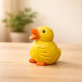 Hand Carved Wooden Duck Figurine, Cute Yellow Duck Desk Decor, Handmade Wood Animal Sculpture, Unique Gift, Nursery Shelf Decoration