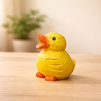 Hand Carved Wooden Duck Figurine, Cute Yellow Duck Desk Decor, Handmade Wood Animal Sculpture, Unique Gift, Nursery Shelf Decoration