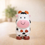 Hand Carved Wooden Cow Figurine, Cute Mini Cow Desk Decor, Small Farm Animal Sculpture, Handmade Wood Ornament, Rustic Shelf Decoration