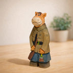 Hand Carved Wooden Canadian Deer Figurine, Forest Hunter Sculpture, Cute Woodland Animal Decor, Handmade Desk Ornament, Rustic Wood Gift