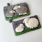 Handmade Felt Sheep Coin Purse, Needle Felted Wool Wallet, Cute Farm Animal Zipper Pouch, Handmade Gift for Friends, Wool Felt Card Holder