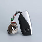 Hand Carved Owl Wooden Keychain, Cute Owl Bag Charm, Wood Animal Keyring, Car Key Pendant, Handmade Gift for Bird Lovers, Lucky Owl Charm