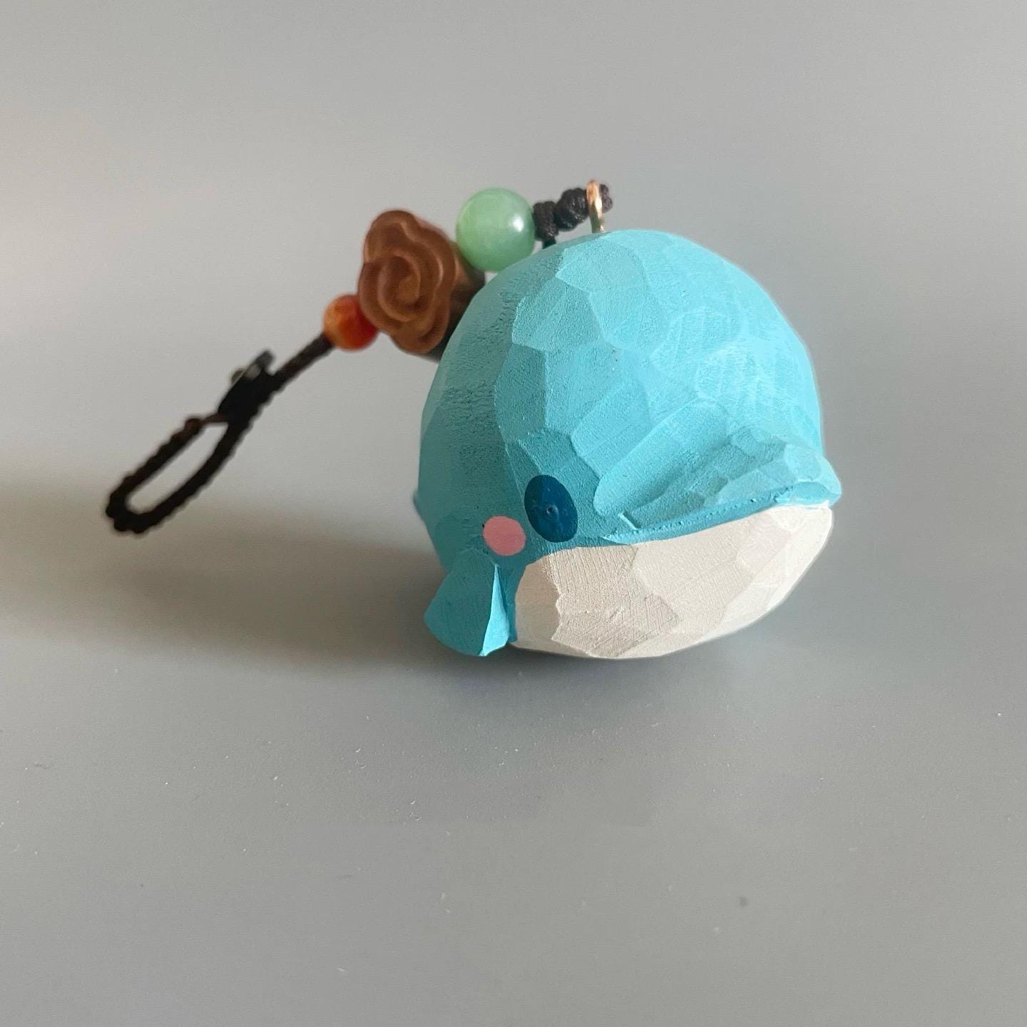 Hand Carved Dolphin Wooden Keychain, Cute Ocean Animal Bag Charm, Small Wood Dolphin Keyring, Marine Lover Gift, Travel Inspired Sea Charm
