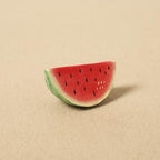 Hand Carved Wooden Watermelon Keychain, Cute Fruit Bag Charm, Summer Watermelon Keyring, Mini Wood Fruit Pendant, Handmade Gift for Her