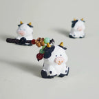 Hand Carved Wooden Cow Keychain, Cute Cow Bag Charm, Mini Farm Animal Keyring, Wooden Cow Pendant, Handmade Gift for Animal Lovers