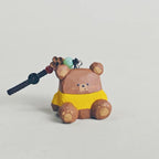 Hand Carved Wooden Bear Keychain, Cute Bear Bag Charm, Ornament, Wooden Animal Key Ring, Backpack Accessory, Handmade Gift for Animal Lovers