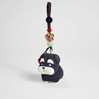 Hand Carved Wooden Schnauzer Keychain, Dog Bag Charm, Cute Schnauzer Pendant, Wooden Puppy Key Ring, Backpack Charm, Gift for dog Lover