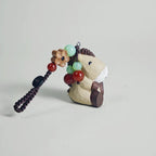 Hand Carved Wooden Horse Keychain, Handmade Animal Charm, Miniature Wood Horse Pendant, Japanese Bag Charm, Car Key Accessory, Gift for Her