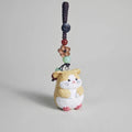 Handmade Wooden Hamster Keychain, Japanese Style Miniature Lucky Hamster Charm, Cute Animal Wood Pendant, Handcrafted Bag Charm, Lucky Gift