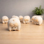 Handmade Lucky Pig Wood Carving, Japanese Style Funny Pig Figurine, Cute Mini Wooden Pig Statue Ornament, Small Animal Desk Decor Gift