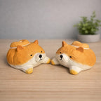 Handmade Lucky Corgi Wood Carving, Japanese Style Cute Dog Figurine, Mini Wooden Puppy Statue, Small Desk & Home Decor Gift