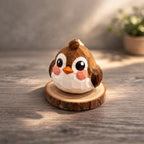 Handcrafted Miniature Lucky Bird Figurine, Japanese Style Wooden Bird Decor, Basswood Carved Animal Sculpture, Cute Desk Ornament, Gift