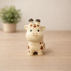 Japanese Style Miniature Giraffe Wooden Figurine, Hand Carved Basswood Animal Decor, Cute Desk Ornament, Shelf Decor, Gift for Friends