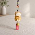 Japanese Hand Carved Lucky Cat Car Hanging Ornament, Wooden Rearview Mirror Charm, Feng Shui Car Charm, Cute Maneki Neko Car Decoration