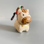 Hand Carved Japanese Style Miniature Wooden Dog Keychain, Basswood Puppy Charm, Lucky Dog Bag Charm & Hanging Ornament Gift