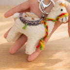 Handmade Felt Llama Keychain, Alpaca Wool Bag Charm, Cute Animal Hanging Ornament, Women Bag Charms, Gift for Her
